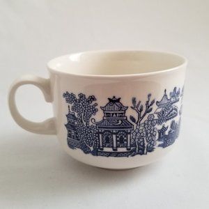 Churchill England Blue Willow China Breakfast Cup / Soup Mug